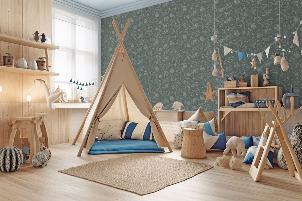 Kép Vintage owls Sage Green - 1027401-01